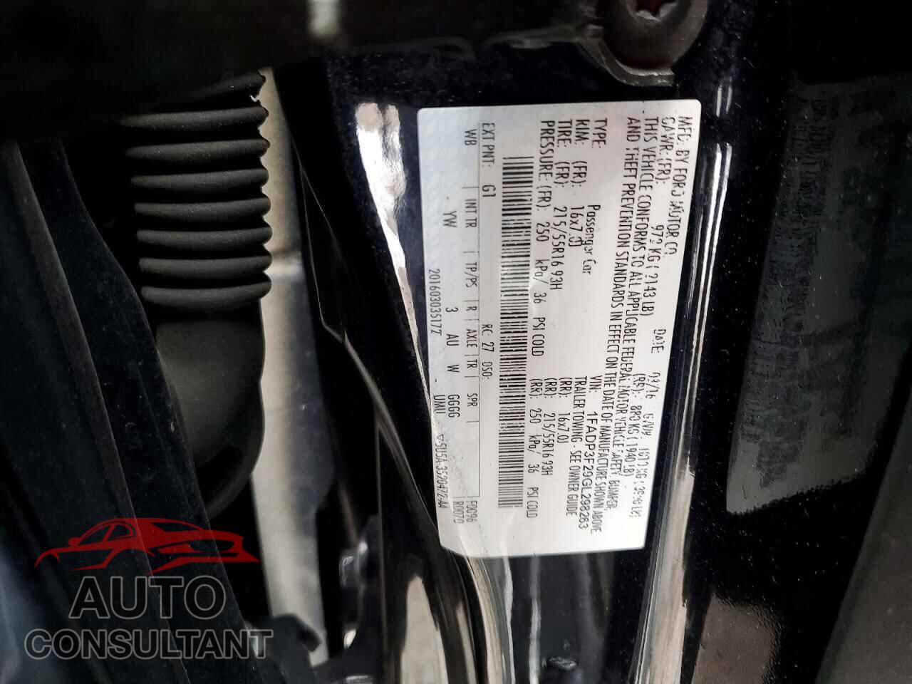 FORD FOCUS 2016 - 1FADP3F29GL298263