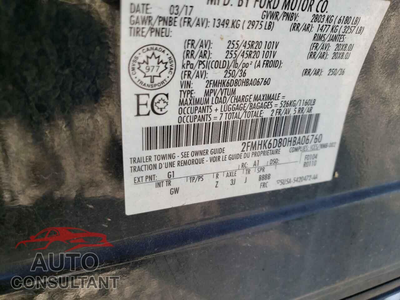 FORD FLEX 2017 - 2FMHK6D80HBA06760