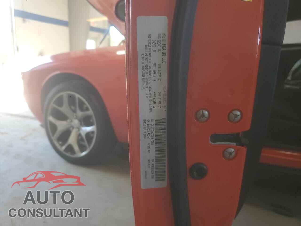 DODGE CHALLENGER 2016 - 2C3CDZAG2GH316768
