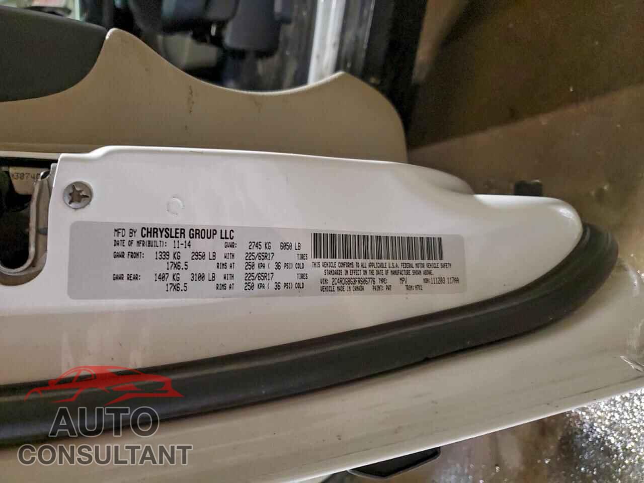DODGE CARAVAN 2015 - 2C4RDGBG3FR606776