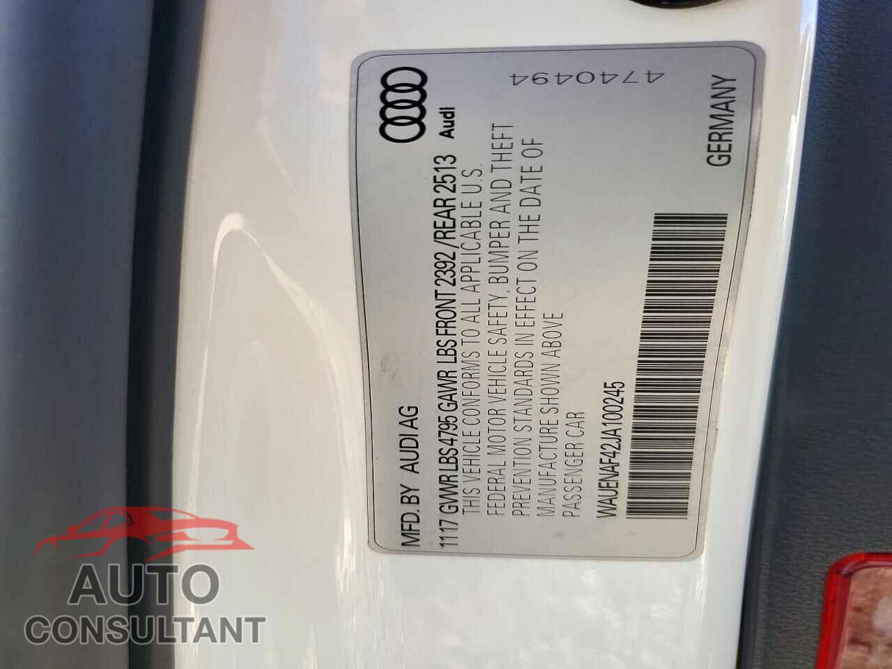 AUDI A4 2018 - WAUENAF42JA100245