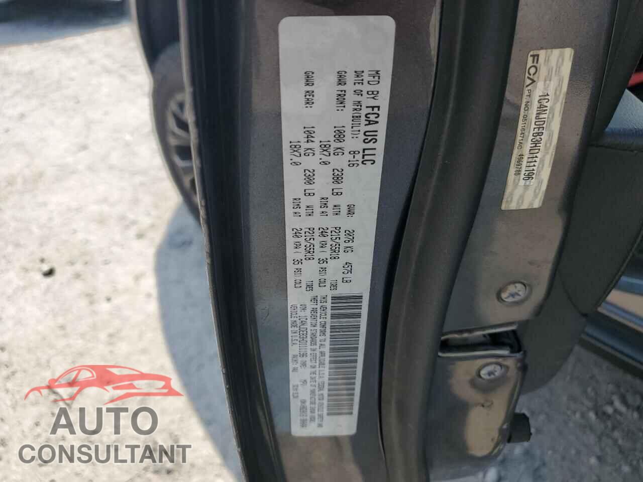 JEEP COMPASS 2017 - 1C4NJDEB3HD111196