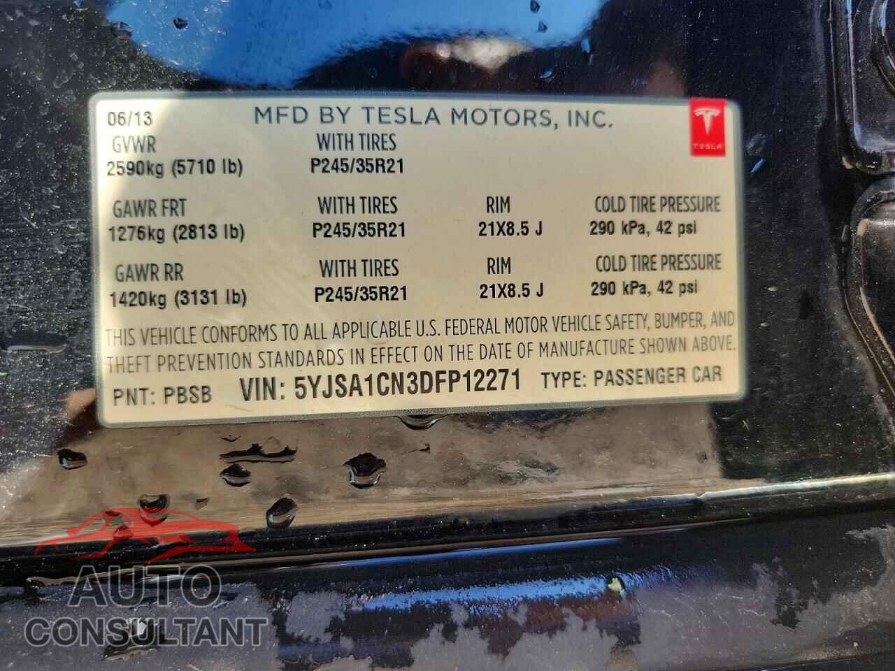 TESLA MODEL S 2013 - 5YJSA1CN3DFP12271