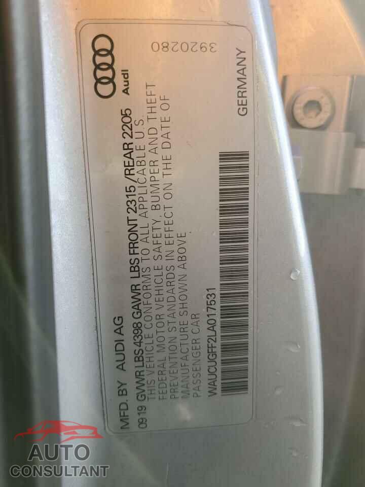 AUDI A3 2020 - WAUCUGFF2LA017531