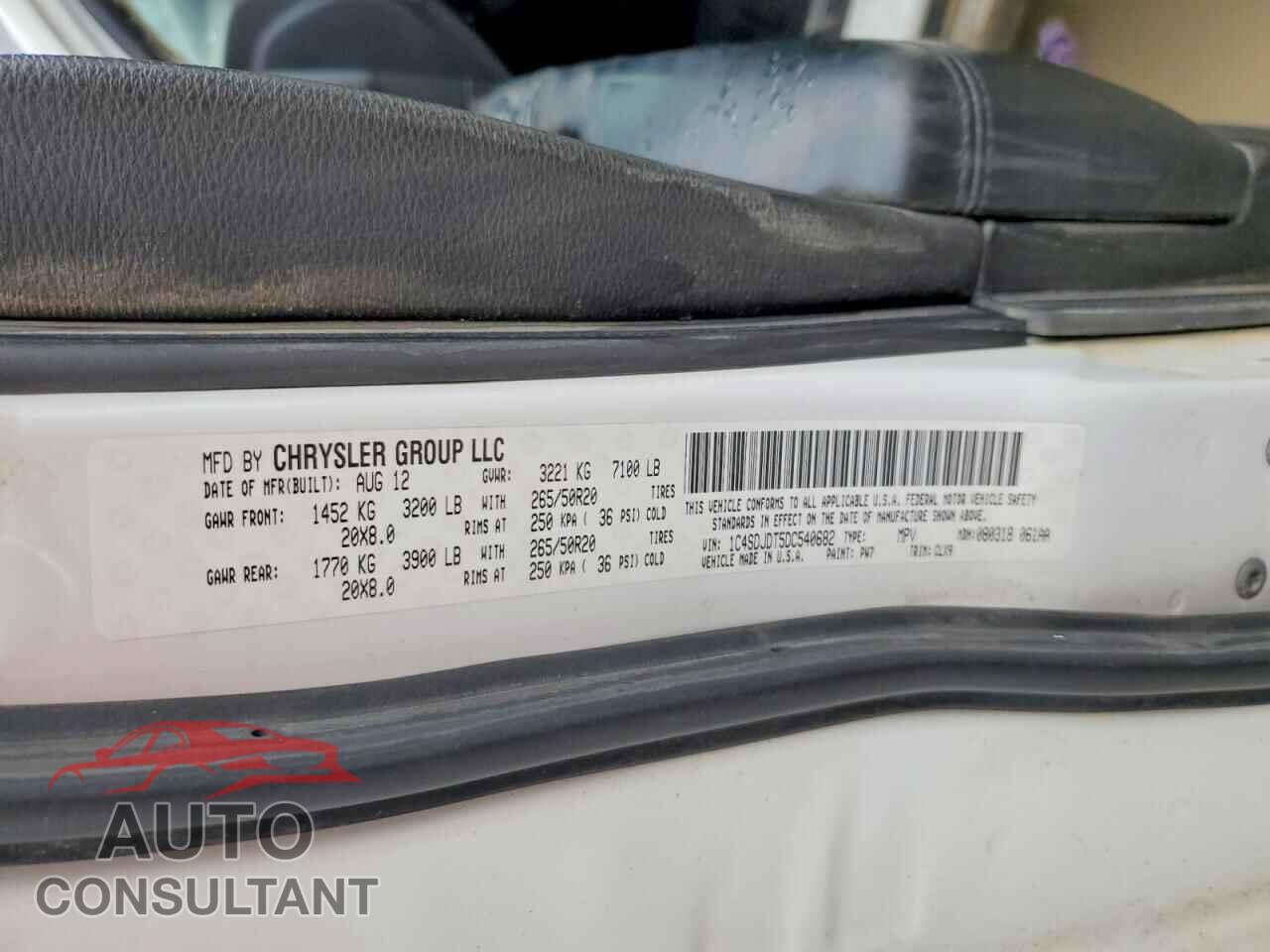 DODGE DURANGO 2013 - 1C4SDJDT5DC540682