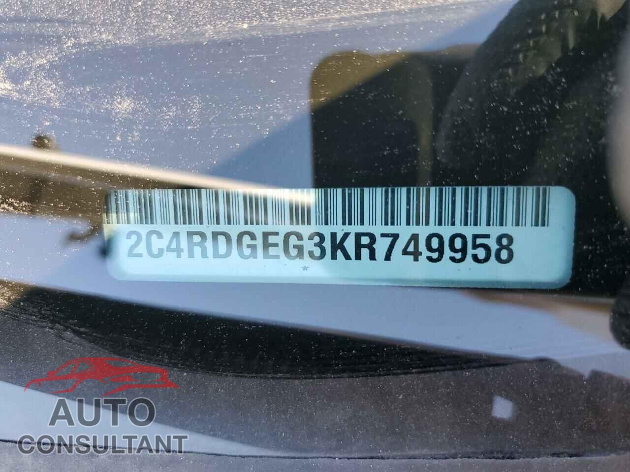 DODGE CARAVAN 2019 - 2C4RDGEG3KR749958