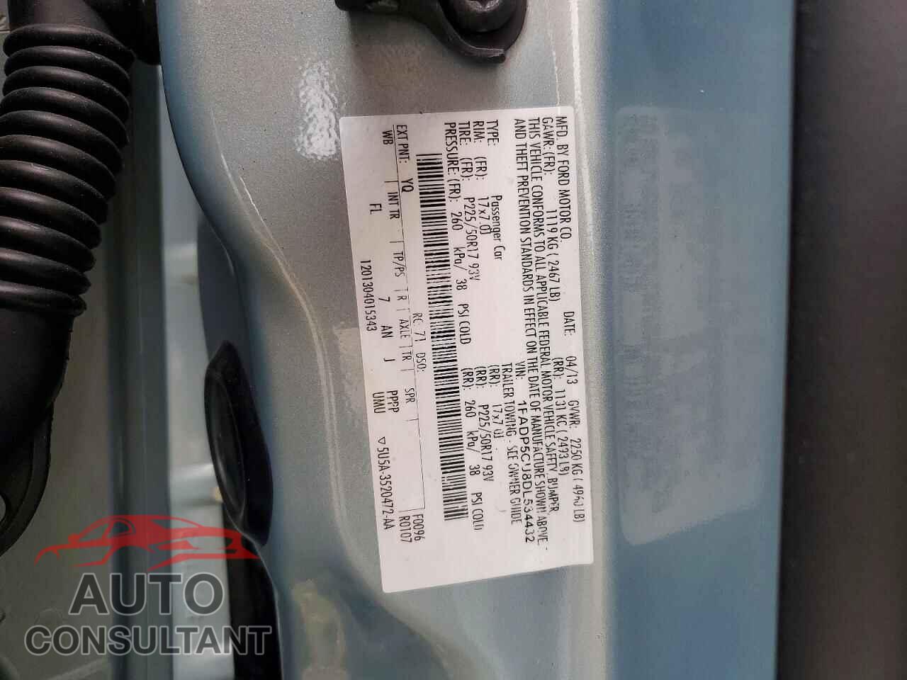 FORD CMAX 2013 - 1FADP5CU8DL534432