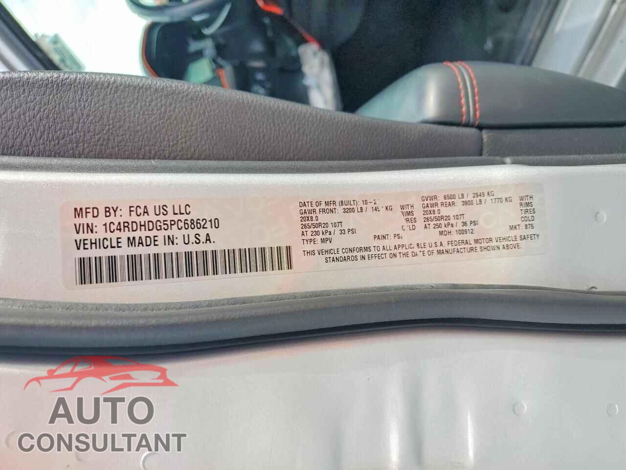 DODGE DURANGO 2023 - 1C4RDHDG5PC686210