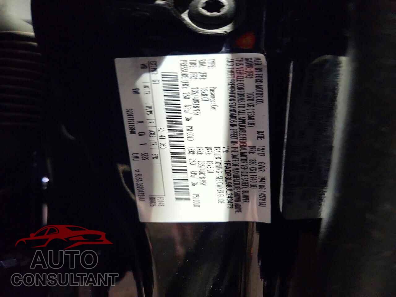 FORD FOCUS 2018 - 1FADP3L98JL243473