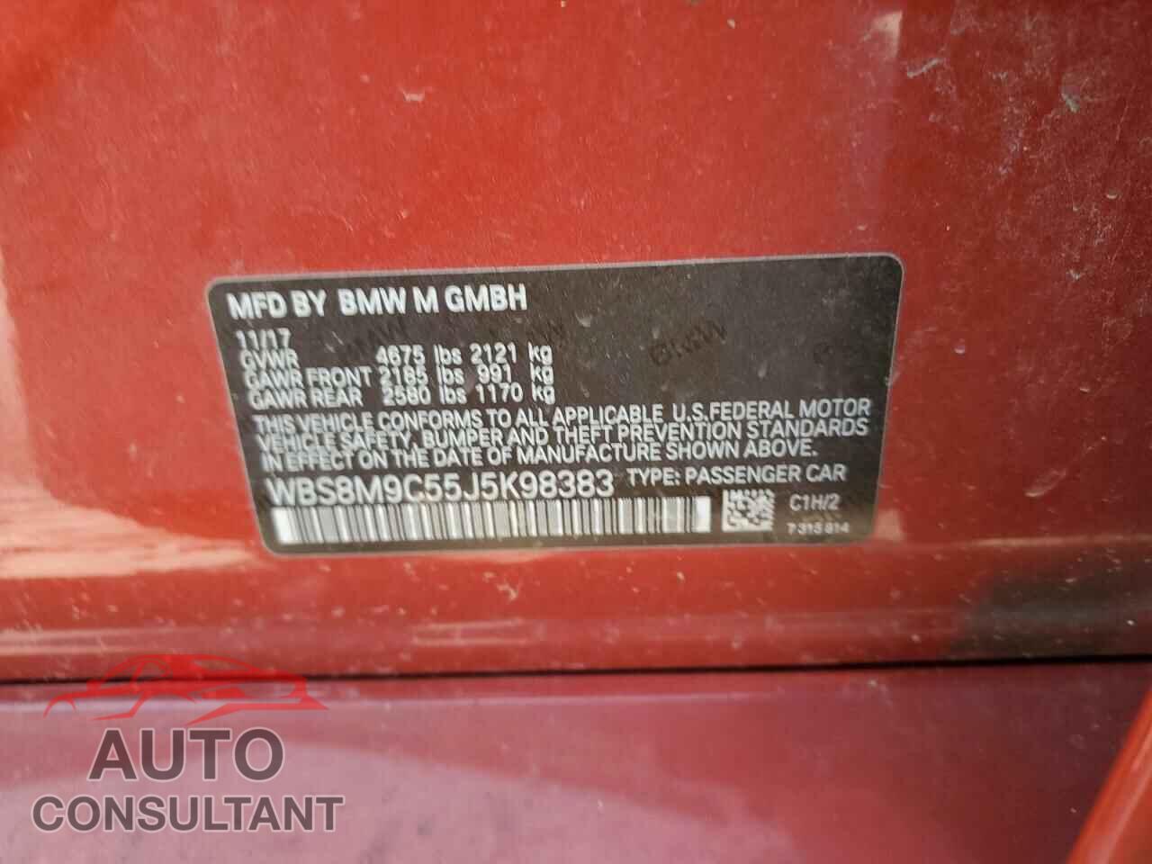 BMW M3 2018 - WBS8M9C55J5K98383