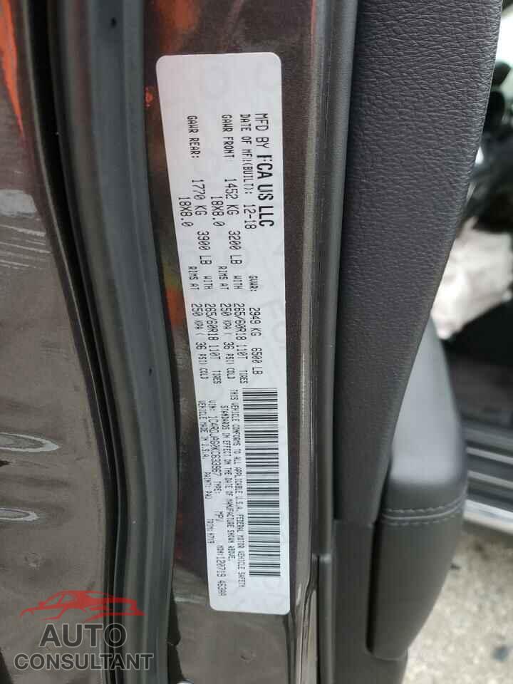 DODGE DURANGO 2019 - 1C4RDJAG0KC633967