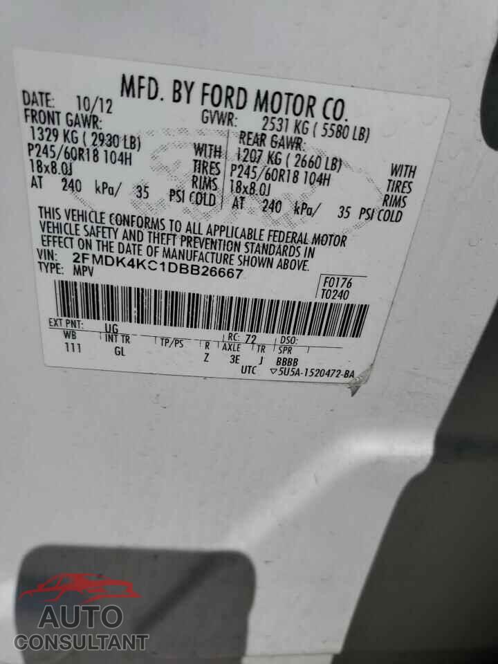 FORD EDGE 2013 - 2FMDK4KC1DBB26667
