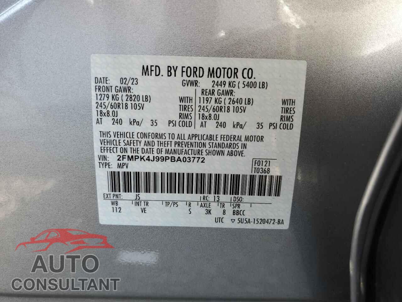 FORD EDGE 2023 - 2FMPK4J99PBA03772