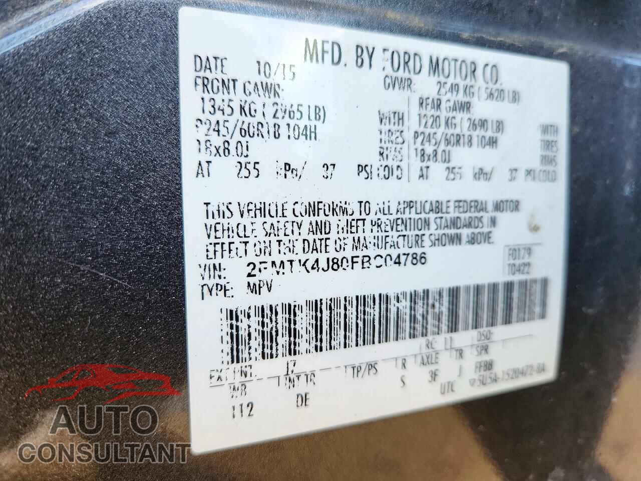 FORD EDGE 2015 - 2FMTK4J80FBC04786