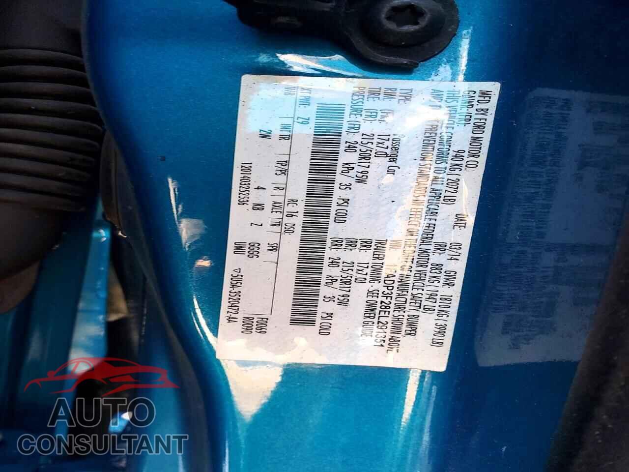 FORD FOCUS 2014 - 1FADP3F28EL291351