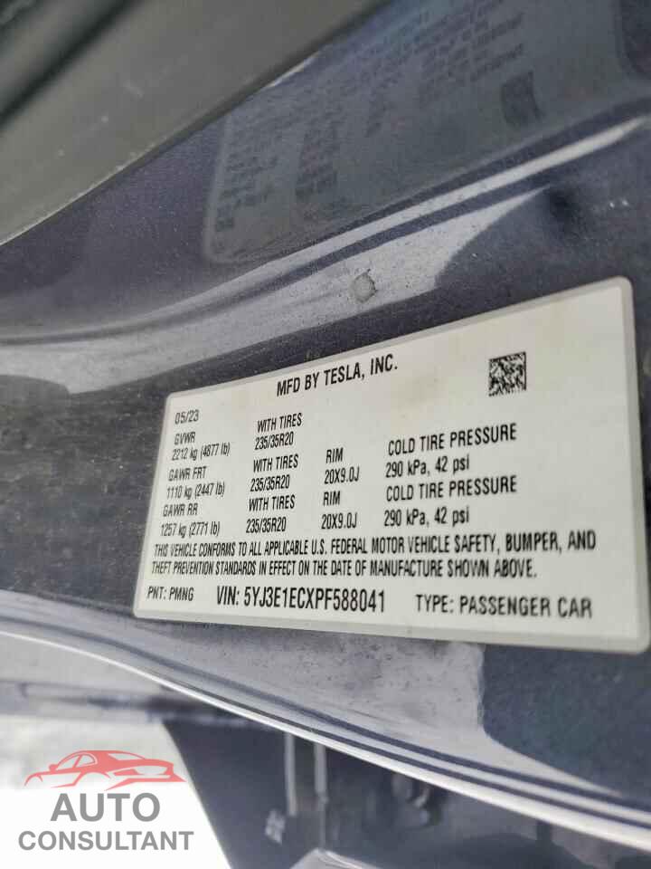 TESLA MODEL 3 2023 - 5YJ3E1ECXPF588041