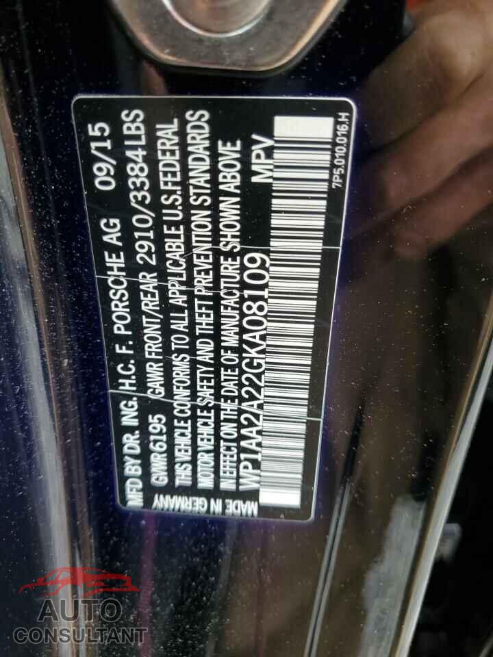 PORSCHE CAYENNE 2016 - WP1AA2A22GKA08109