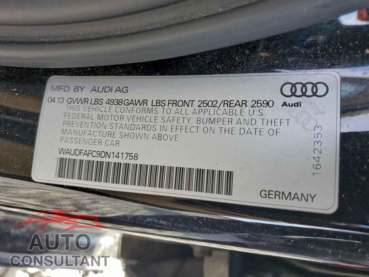 AUDI A6 2013 - WAUDFAFC9DN141758