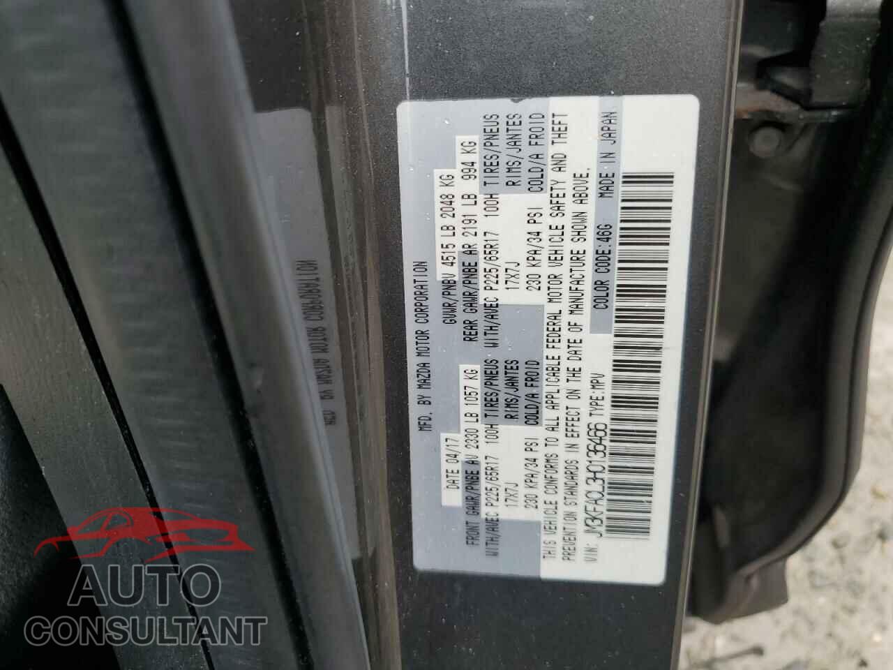 MAZDA CX-5 2017 - JM3KFACL3H0136466