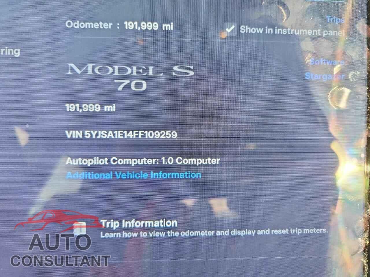 TESLA MODEL S 2015 - 5YJSA1E14FF109259