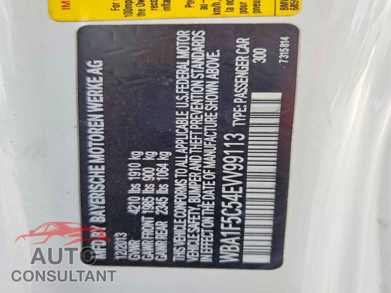 BMW 2 SERIES 2014 - WBA1F5C54EVV99113