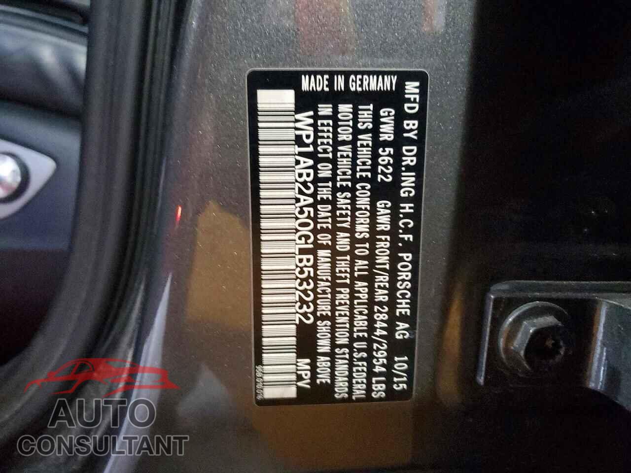 PORSCHE MACAN 2016 - WP1AB2A50GLB53232