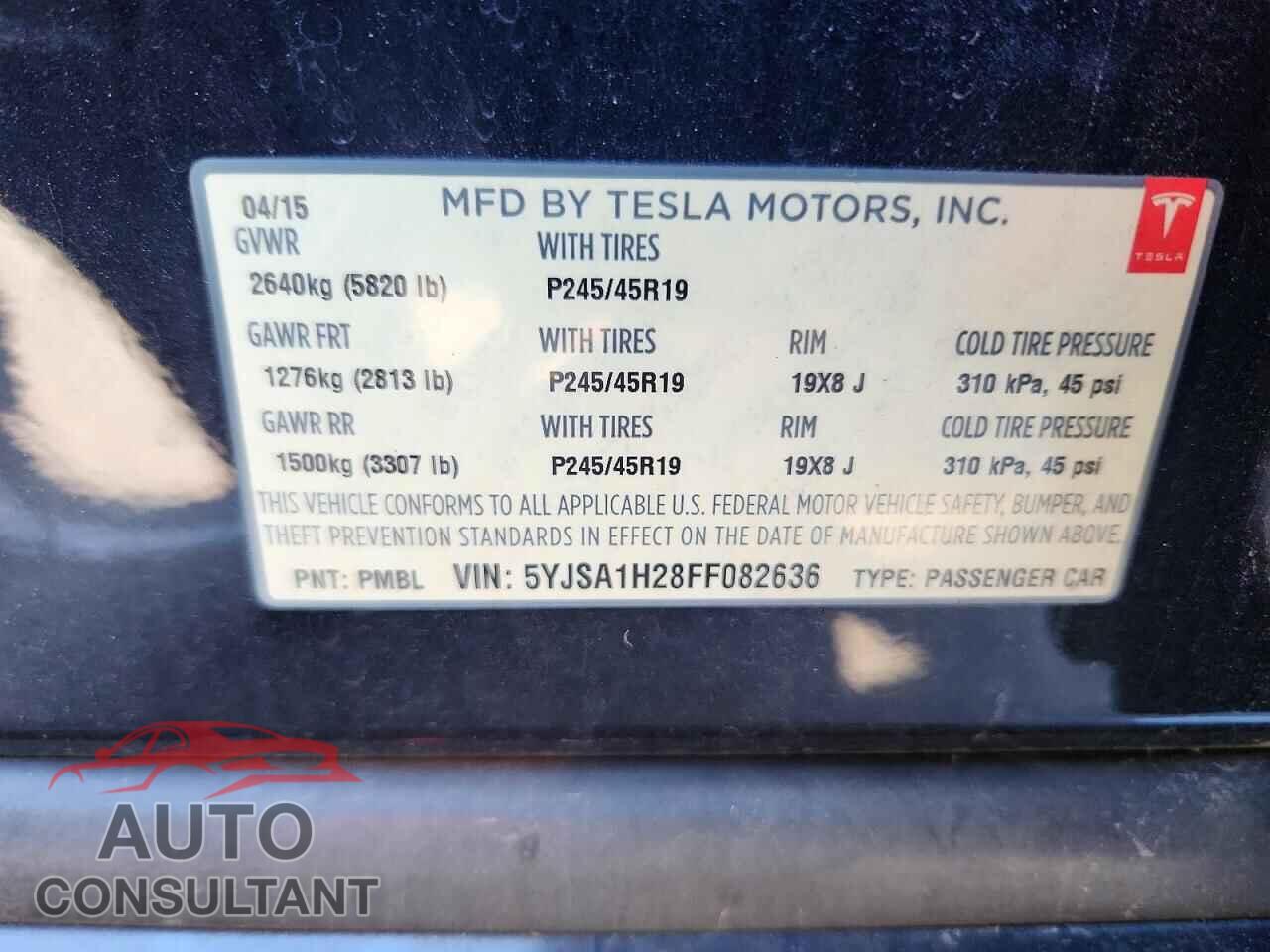 TESLA MODEL S 2015 - 5YJSA1H28FF082636