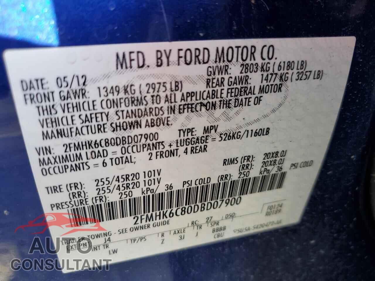 FORD FLEX 2013 - 2FMHK6C80DBD07900
