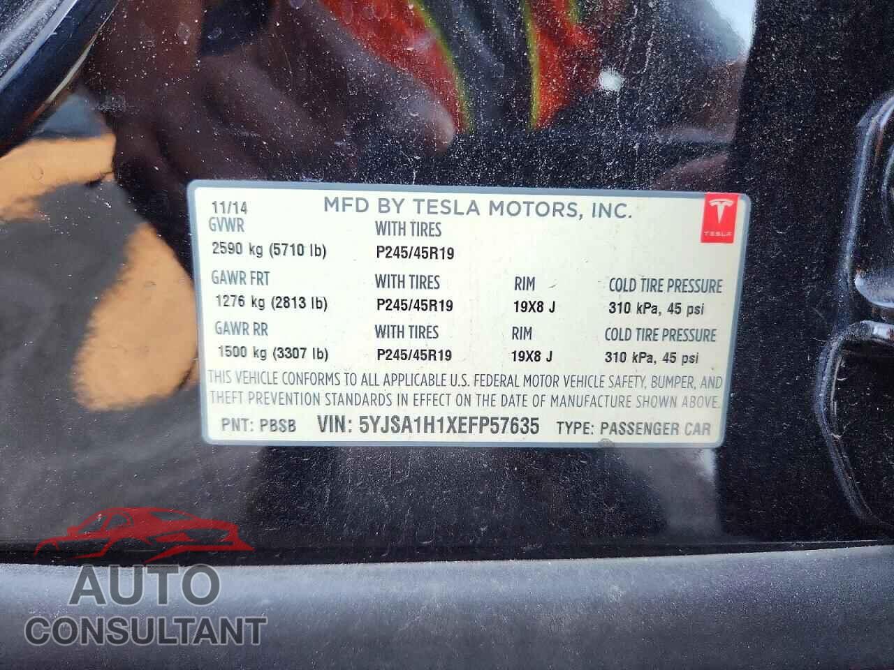 TESLA MODEL S 2014 - 5YJSA1H1XEFP57635