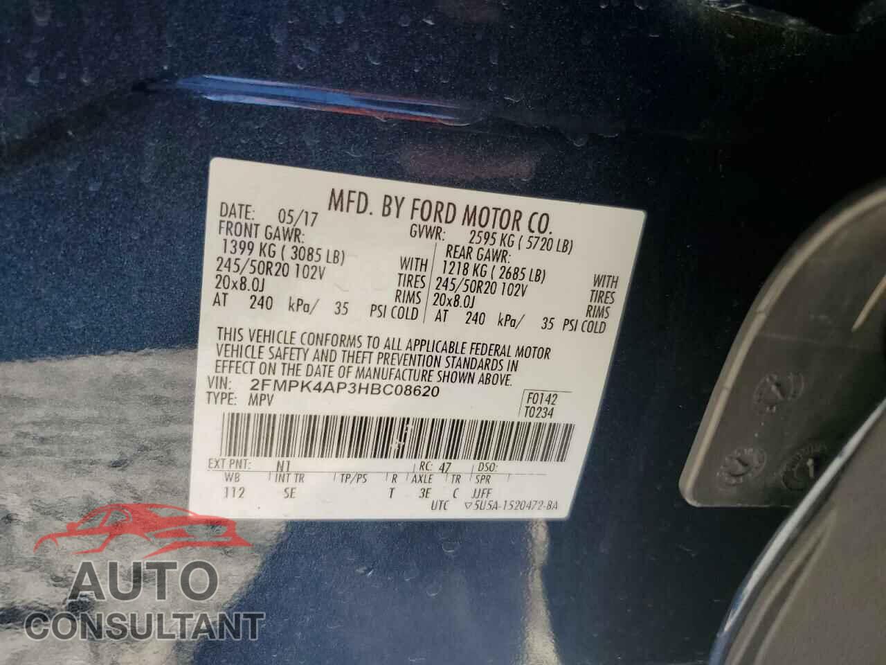 FORD EDGE 2017 - 2FMPK4AP3HBC08620