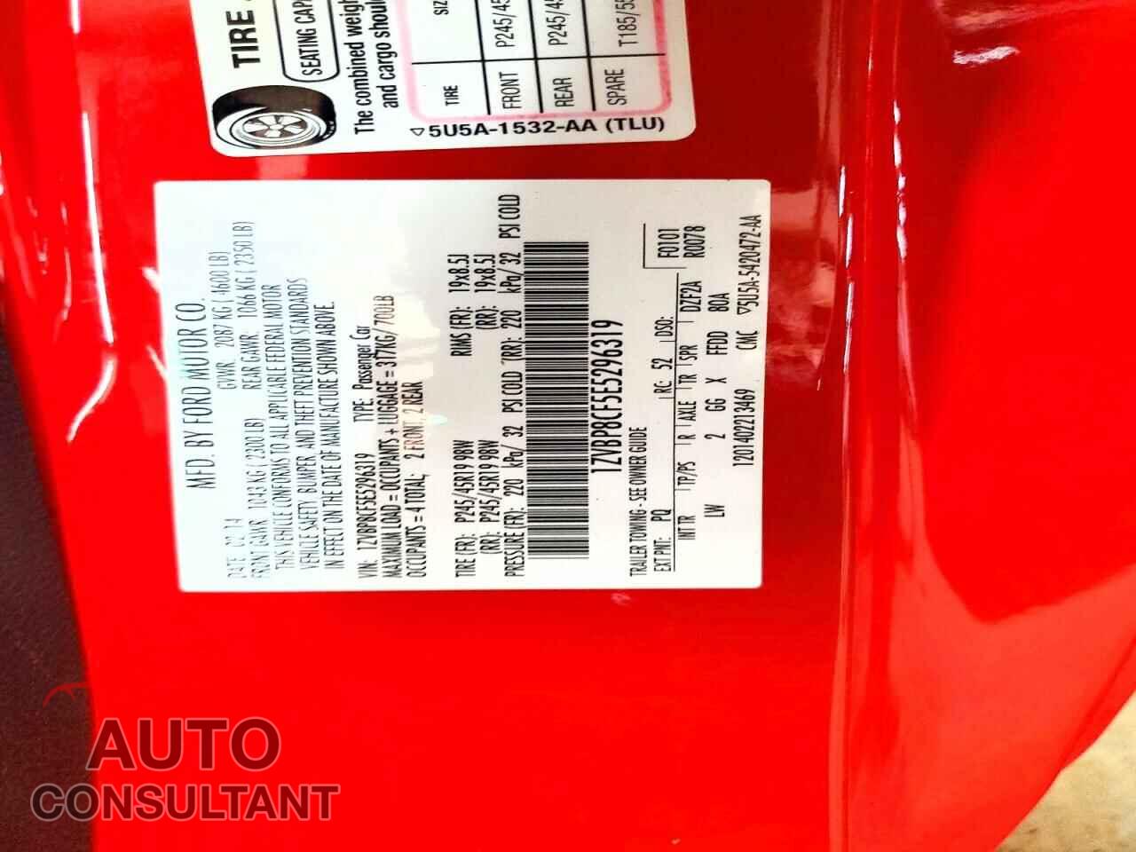 FORD MUSTANG 2014 - 1ZVBP8CF5E5296319