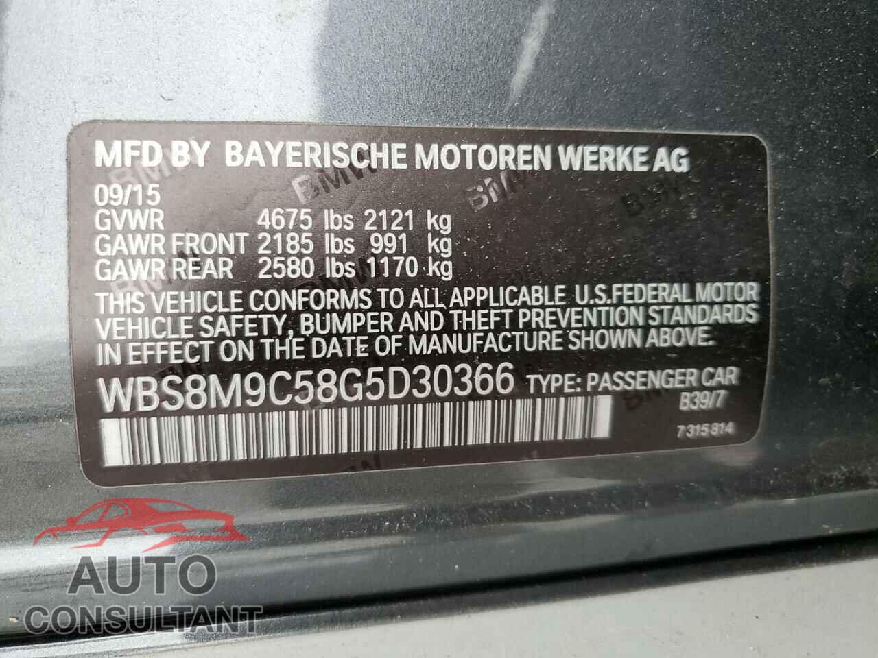 BMW M3 2016 - WBS8M9C58G5D30366