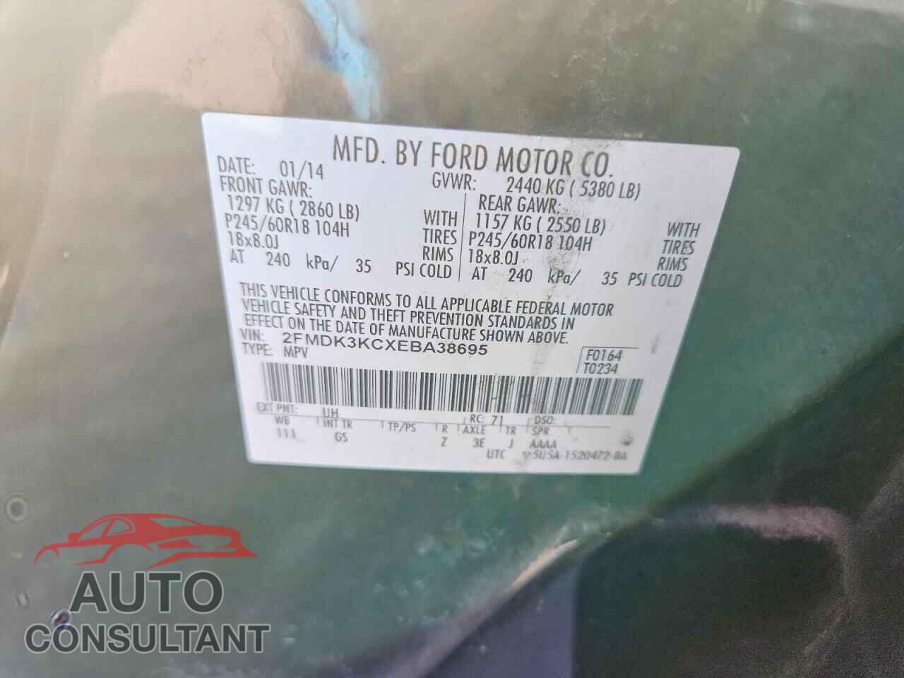 FORD EDGE 2014 - 2FMDK3KCXEBA38695