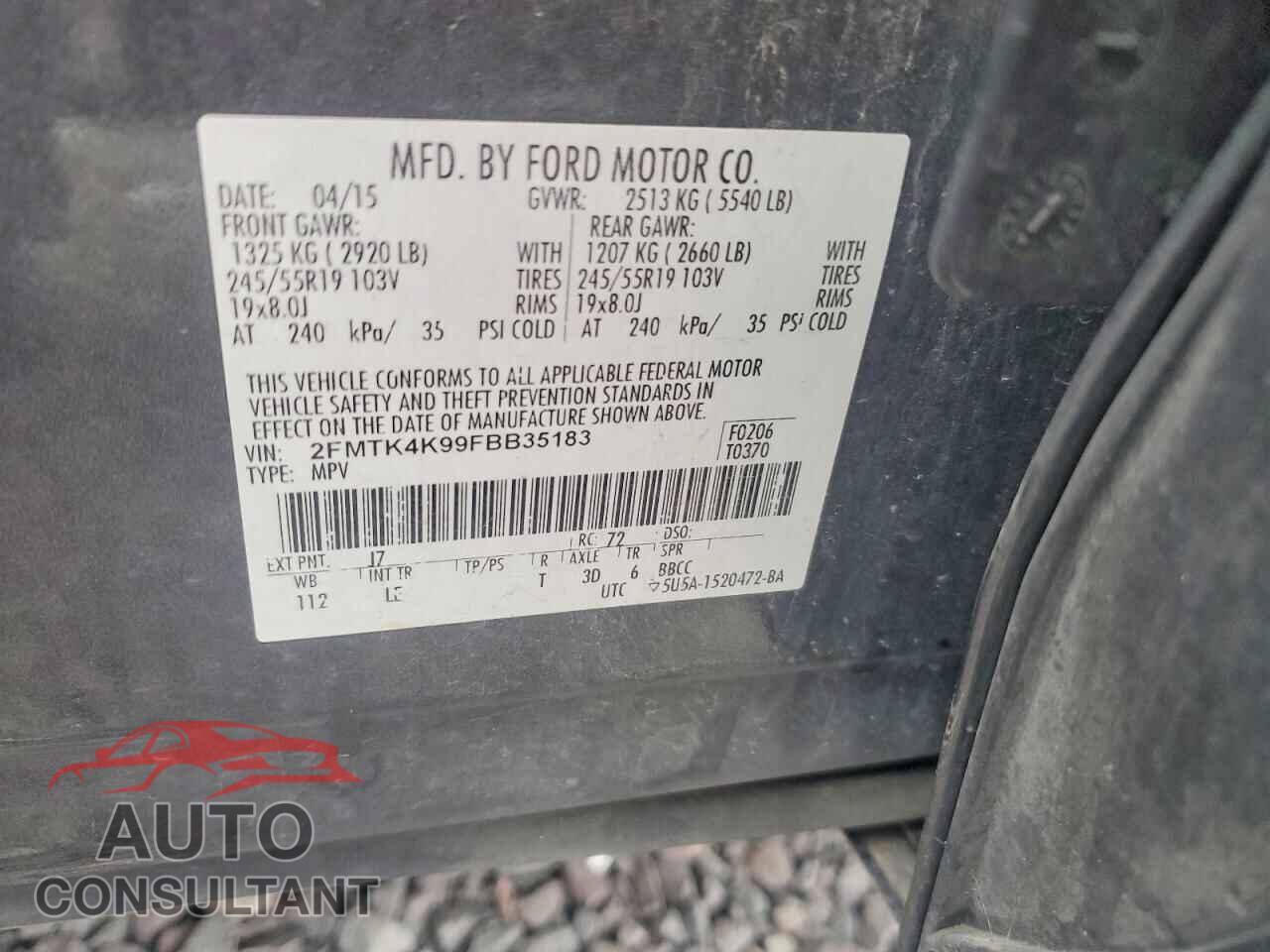 FORD EDGE 2015 - 2FMTK4K99FBB35183