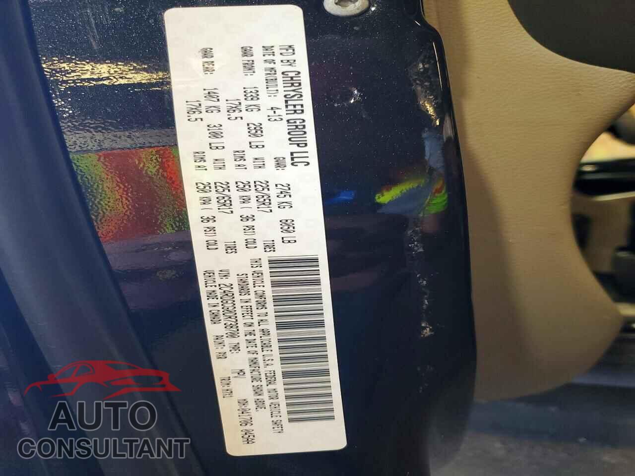 DODGE CARAVAN 2013 - 2C4RDGCG0DR738700