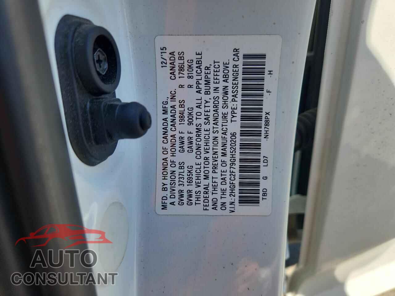 HONDA CIVIC 2016 - 2HGFC2F79GH520206