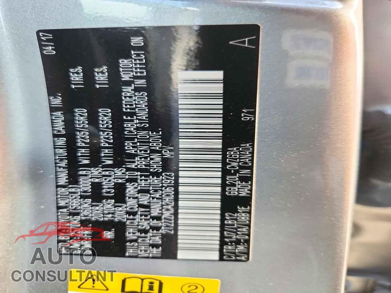 LEXUS RX350 2017 - 2T2ZZMCA2HC061923