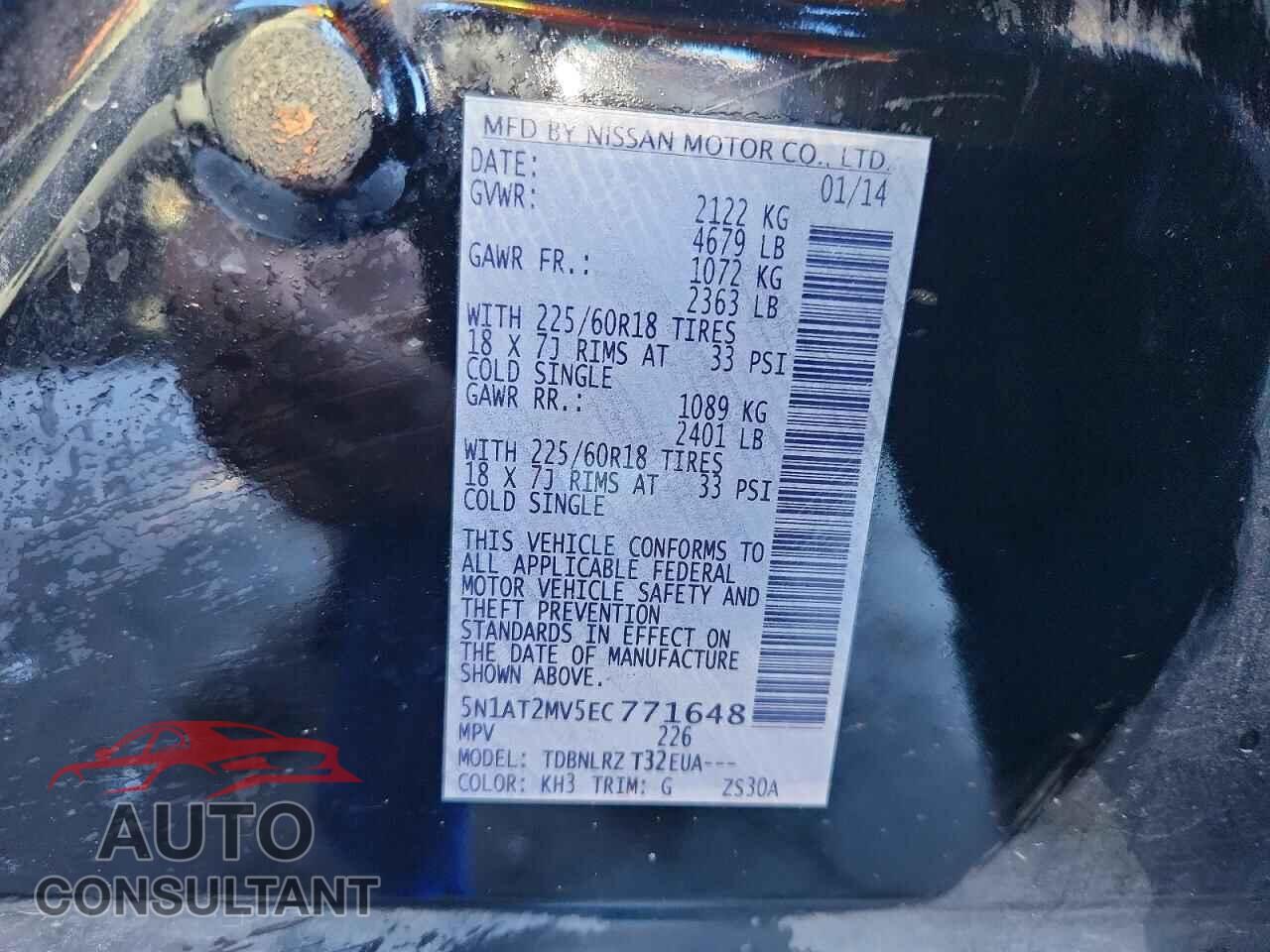NISSAN ROGUE 2014 - 5N1AT2MV5EC771648