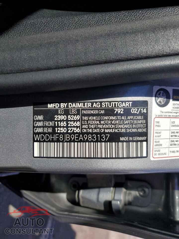 MERCEDES-BENZ E-CLASS 2014 - WDDHF8JB9EA983137