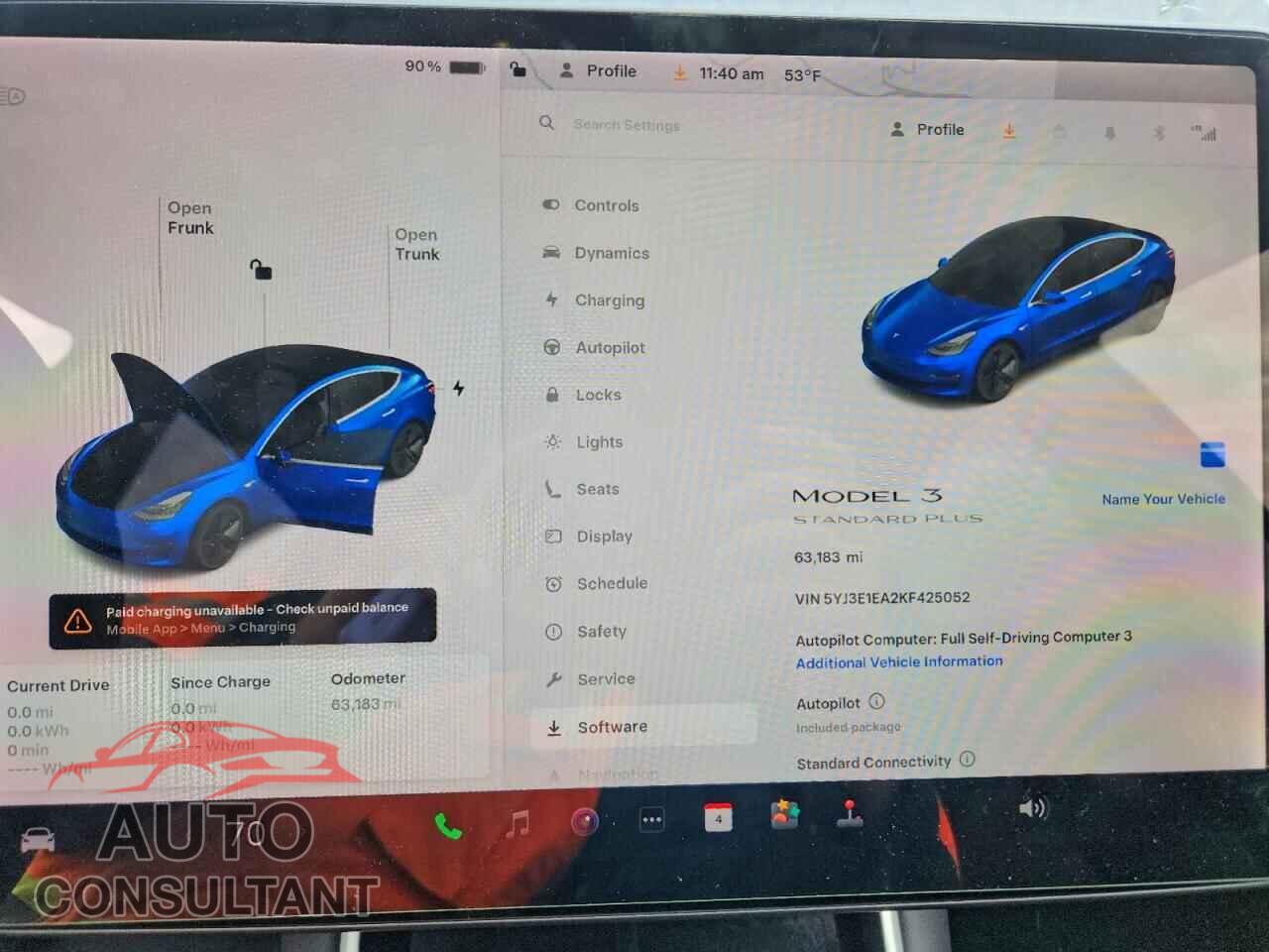 TESLA MODEL 3 2019 - 5YJ3E1EA2KF425052