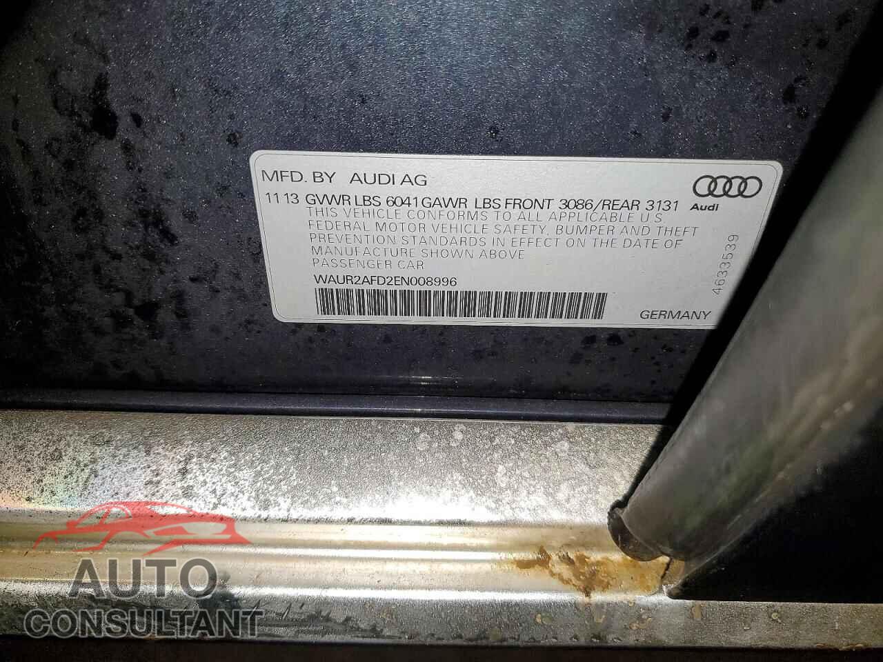 AUDI A8 2014 - WAUR2AFD2EN008996