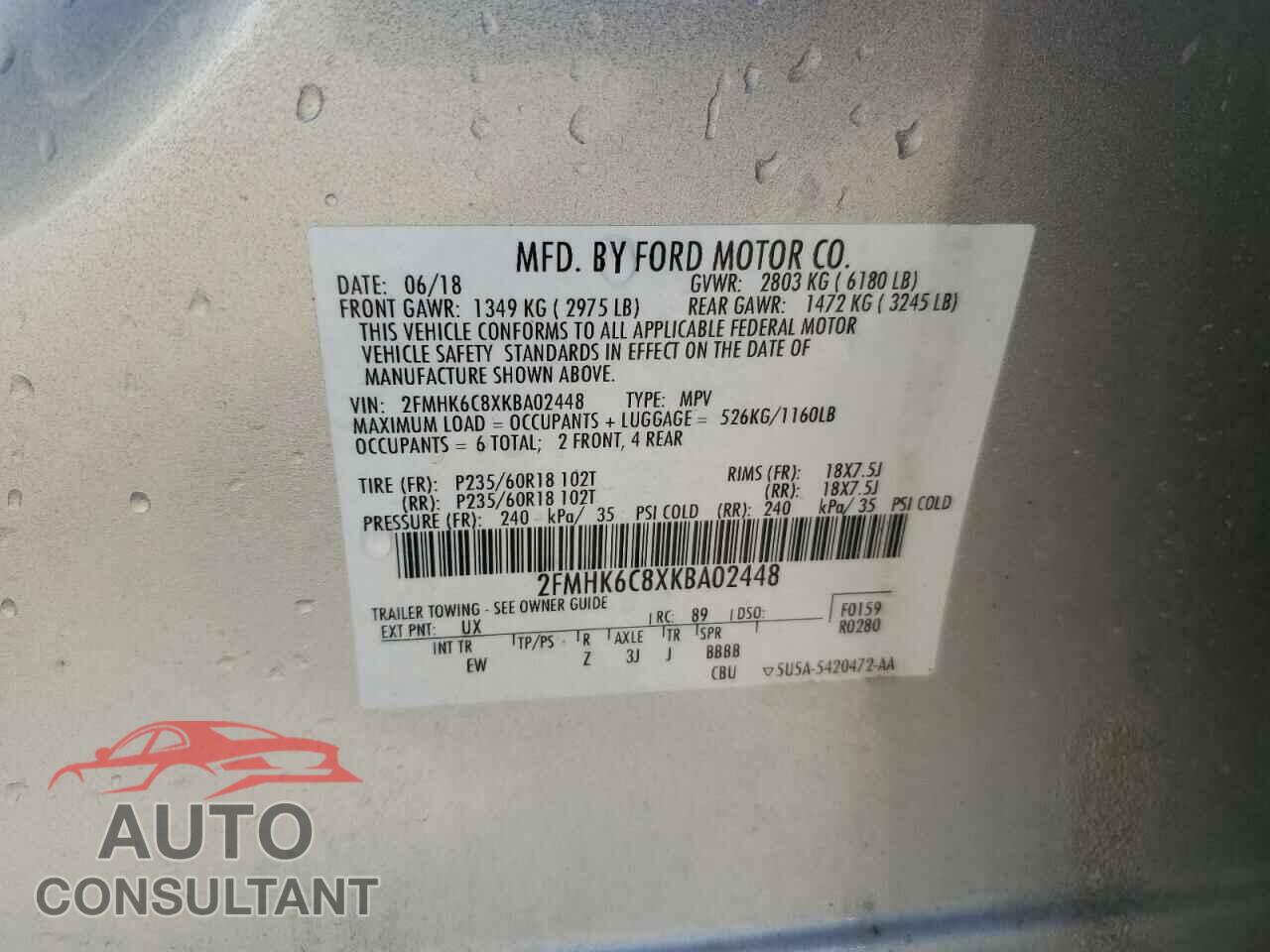 FORD FLEX 2019 - 2FMHK6C8XKBA02448