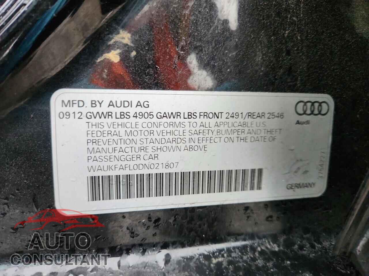 AUDI A4 2013 - WAUKFAFL0DN021807