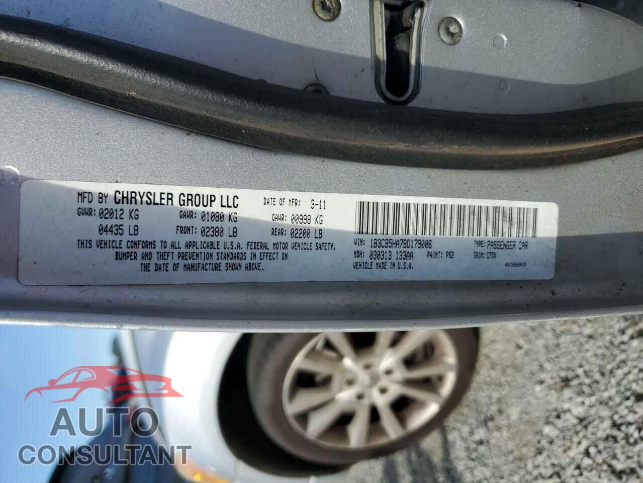 DODGE CALIBER 2011 - 1B3CB5HA7BD179006