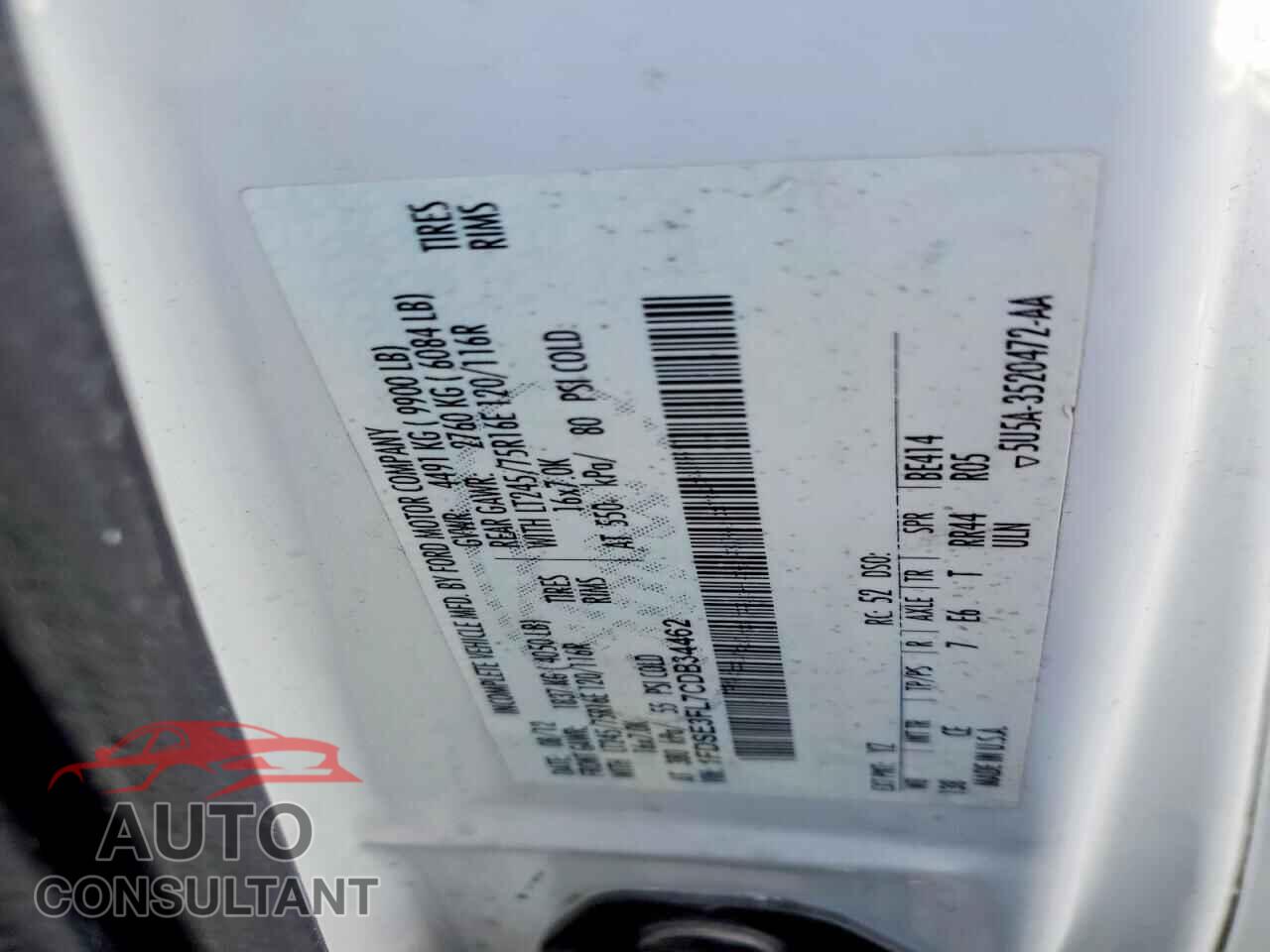 FORD ECONOLINE 2012 - 1FDSE3FL7CDB34462