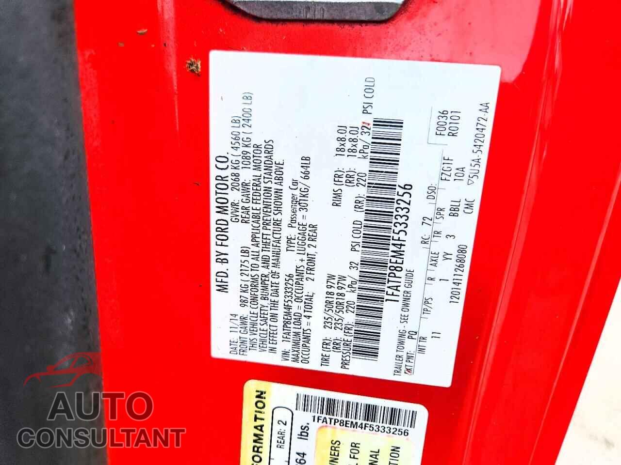 FORD MUSTANG 2015 - 1FATP8EM4F5333256