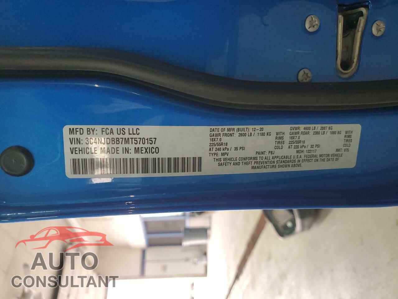 JEEP COMPASS 2021 - 3C4NJDBB7MT570157
