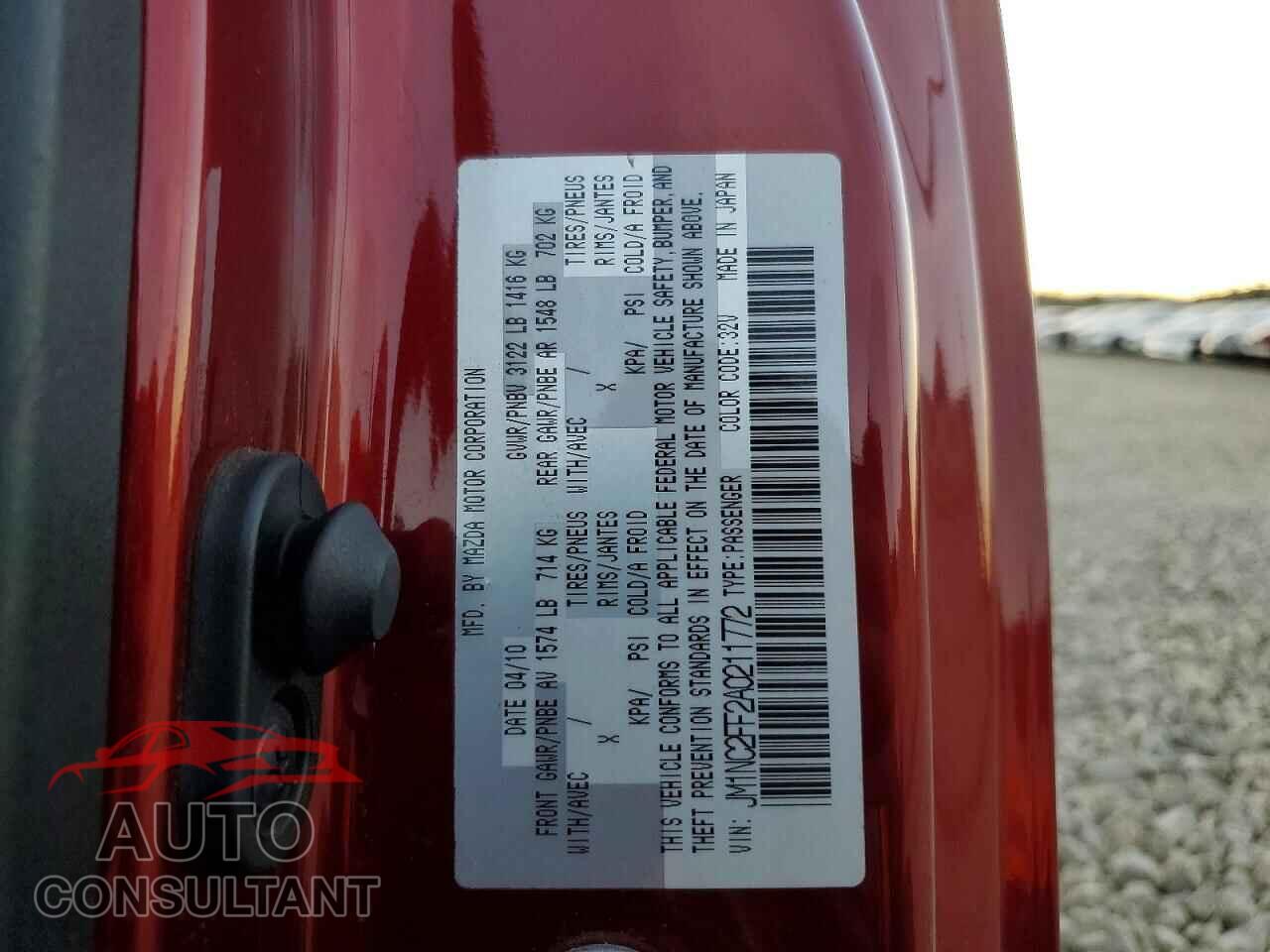 MAZDA MX5 2010 - JM1NC2FF2A0211772