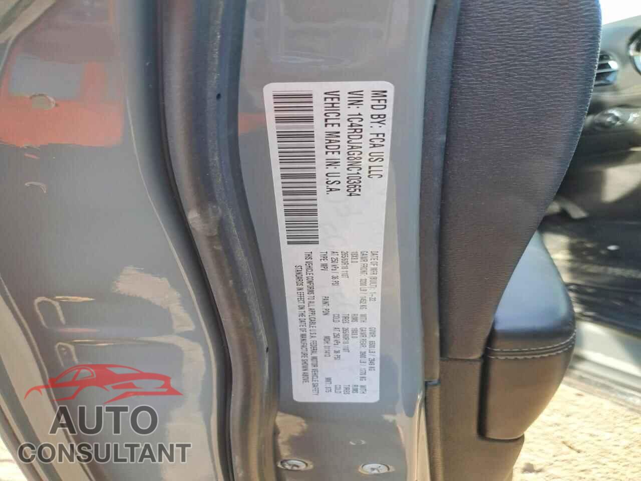 DODGE DURANGO 2022 - 1C4RDJAG8NC103654