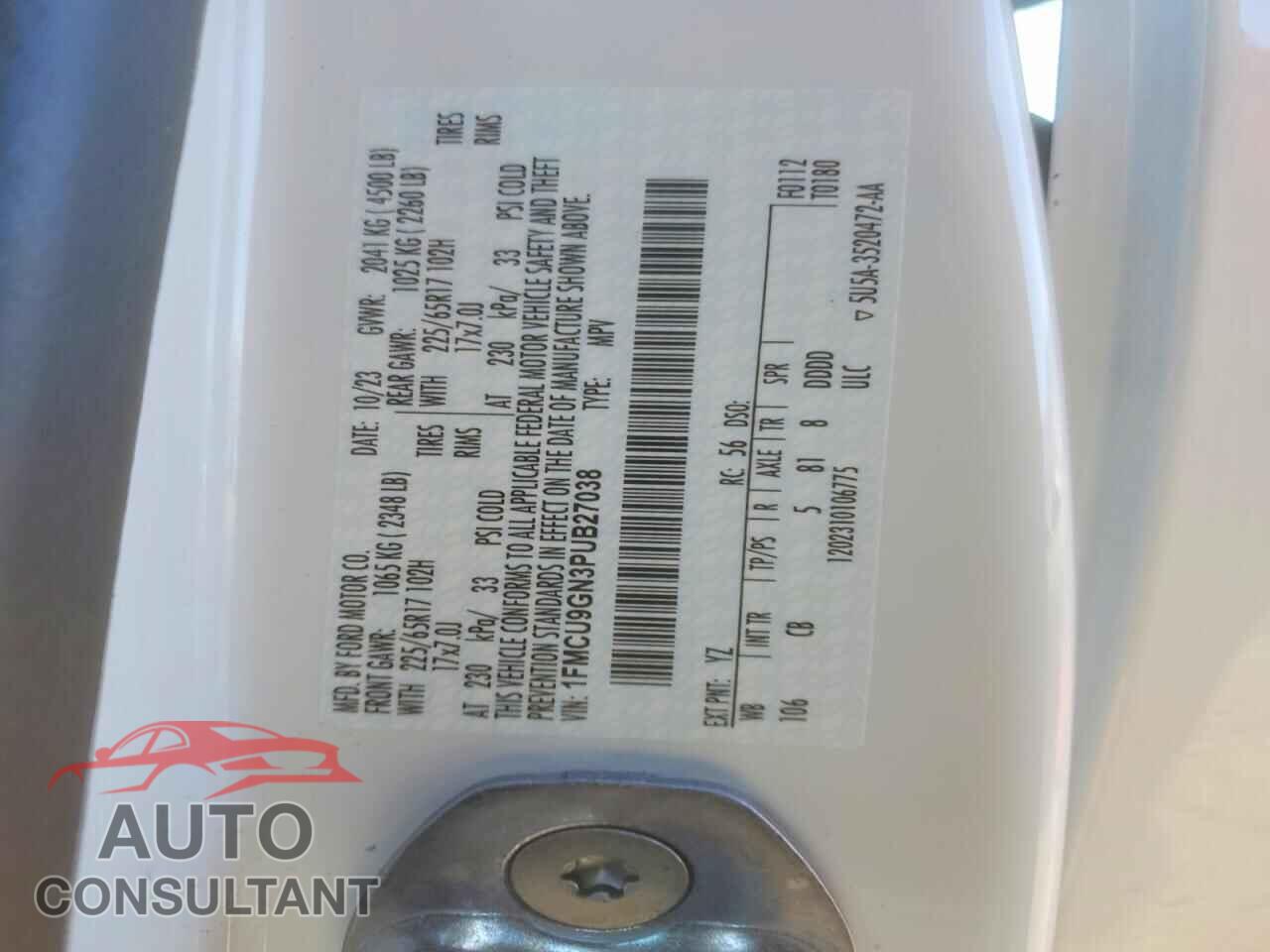 FORD ESCAPE ACT 2023 - 1FMCU9GN3PUB27038